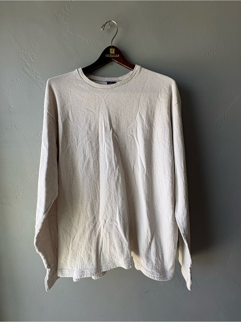 Vintage 50s/60s LL Bean Beige Long Sleeved Winter Shirt ~ L
